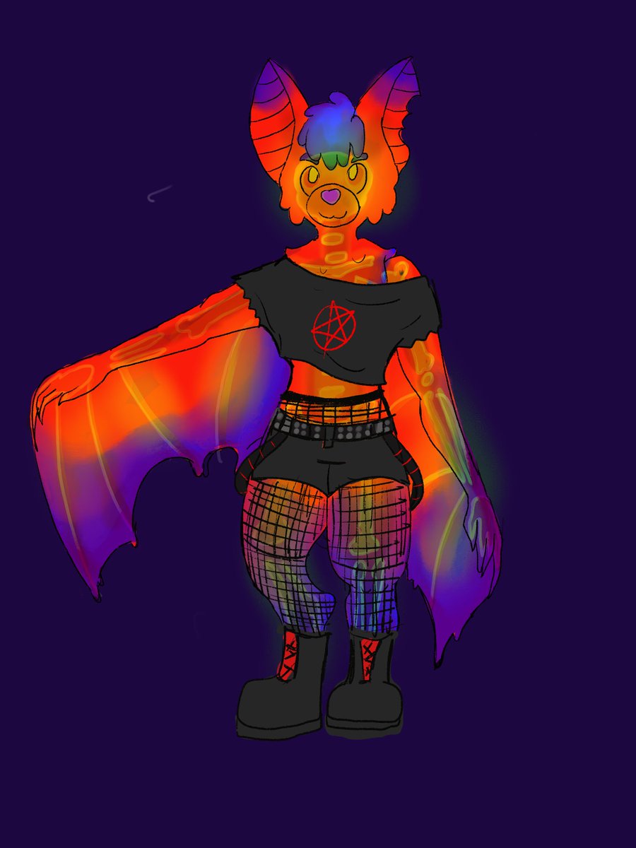 glofeesh's tweet photo. Baby’s first #fursona still so the have a name for my spooky gummy bat. https://t.co/TU9SBXNejA
