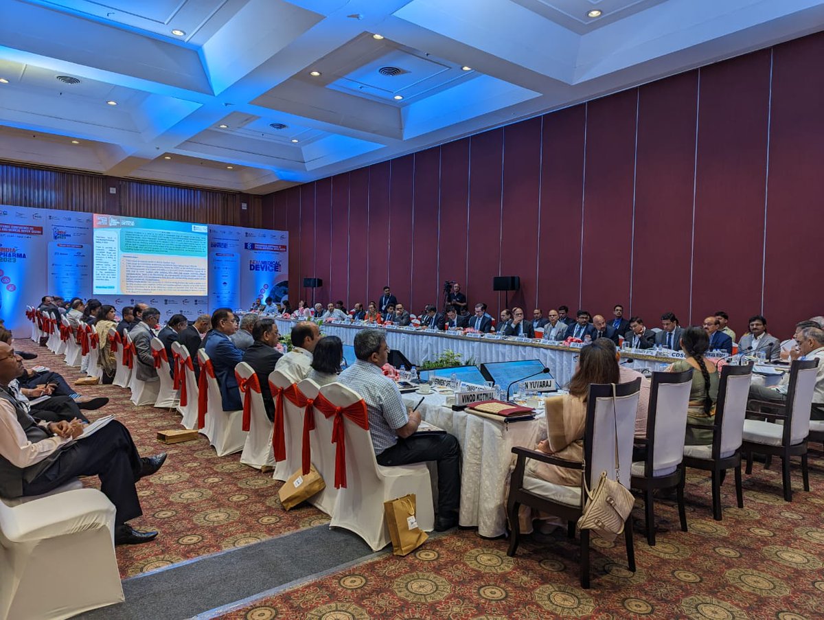 IndiaPharma2026's tweet photo. Glimpses from the Pharma CEO Roundtable Conference at day 2 of the 8th International Conference on Pharmaceutical & Medical Device Sector.
#IndiaPharma #IndiaMedicalDevice @ficci_india @Pharmadept https://t.co/J7c78GXJrC