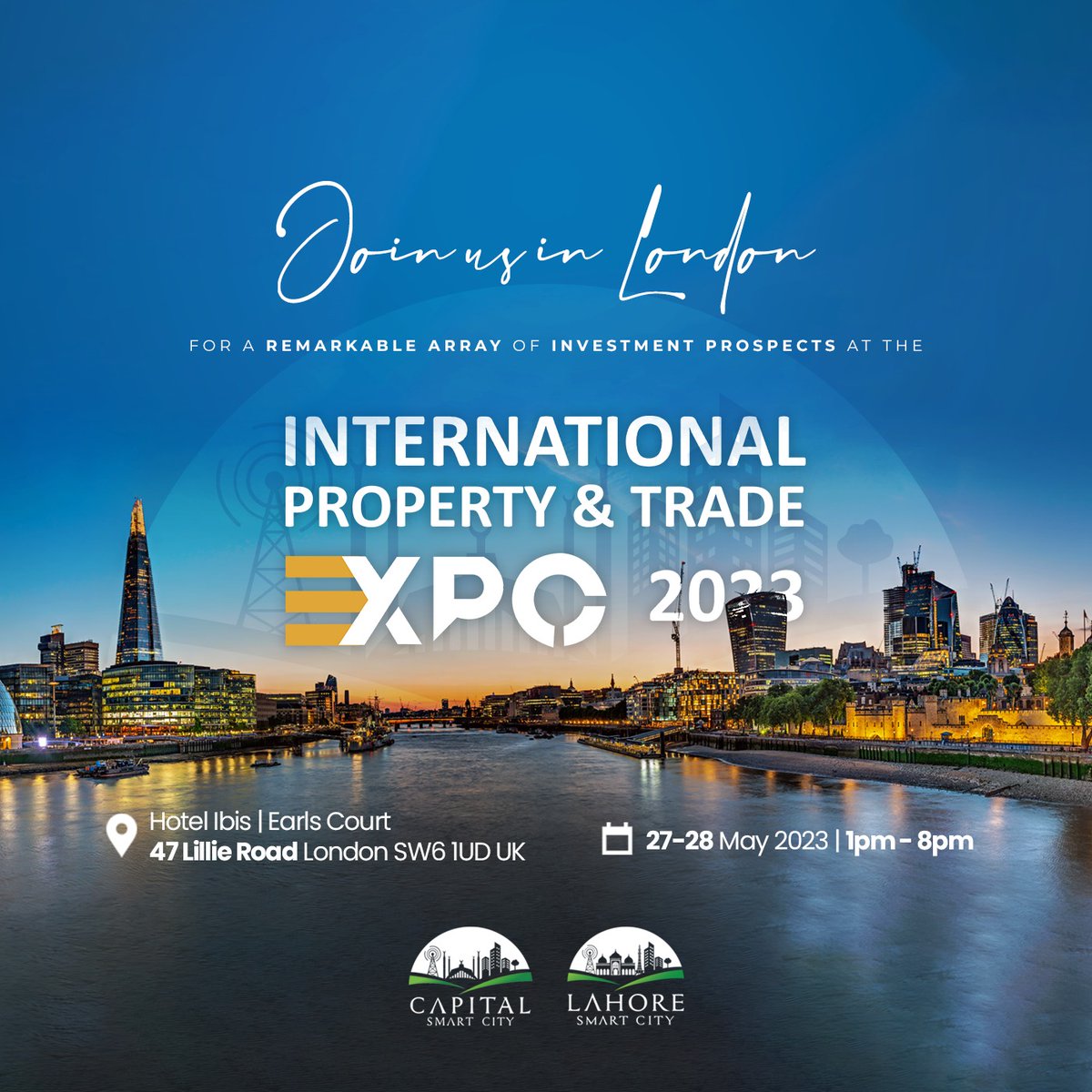 London awaits! 

Experience an extraordinary showcase of investment opportunities at the highly anticipated International Property & Trade Expo 2023.

#SmartCity #CapitalSmartCity #LahoreSmartCity #London #InternationalPropertyandTradeExpo2023 #Expo2023