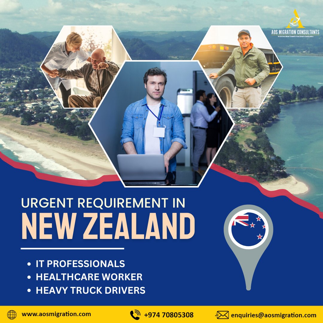 Don't miss out on this incredible opportunity to build a fulfilling career and create lasting memories in #NewZealand. Take the first step towards a brighter future. Apply now to join.

✅ aosmigration.com

#JobOpportunity #UrgentHiring #NewZealandJobs  #WorkinNewZealand