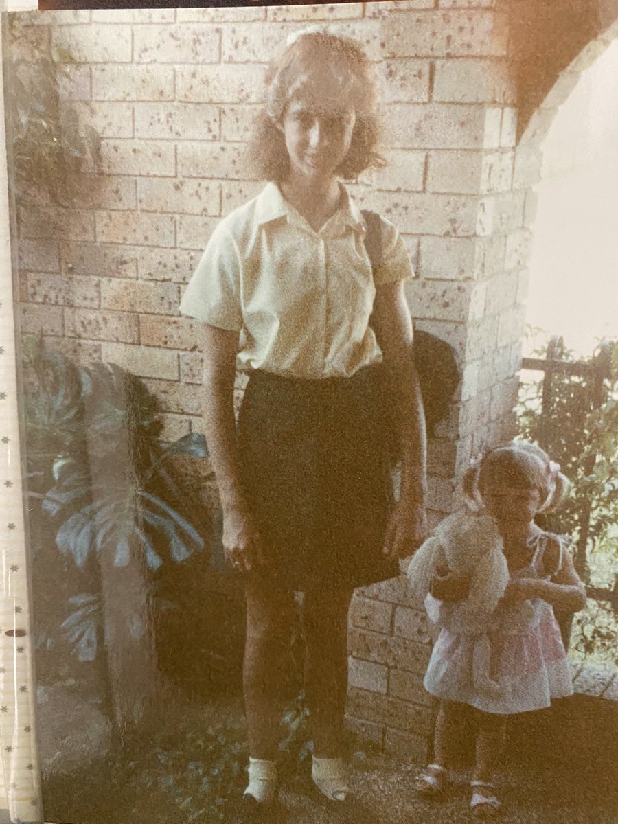 #ProudToBePublic This is my first day of Year 7 1986 Prairiewood HS, (with little sister off to preschool) following my NSW primary schooling at Sherwood Grange PS. Proud of my public edn and my rewarding career supporting children through our excellent public education system.