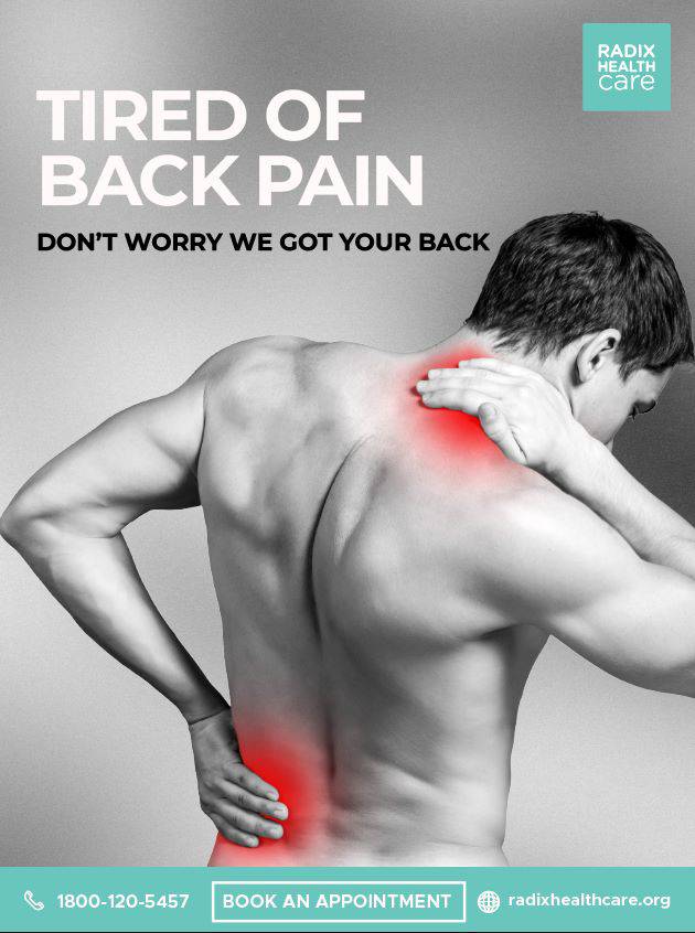 Tired of back pain.

Don't worry visit Radix Healthcare.

To book an appointment call 1800-120-5457 or visit radixhealthcare.org

#radixhealthcare #backpain #pain #painmanagement #bodypain #backpain #body #health #treatment #healthcaretips #hospital #india #delhi