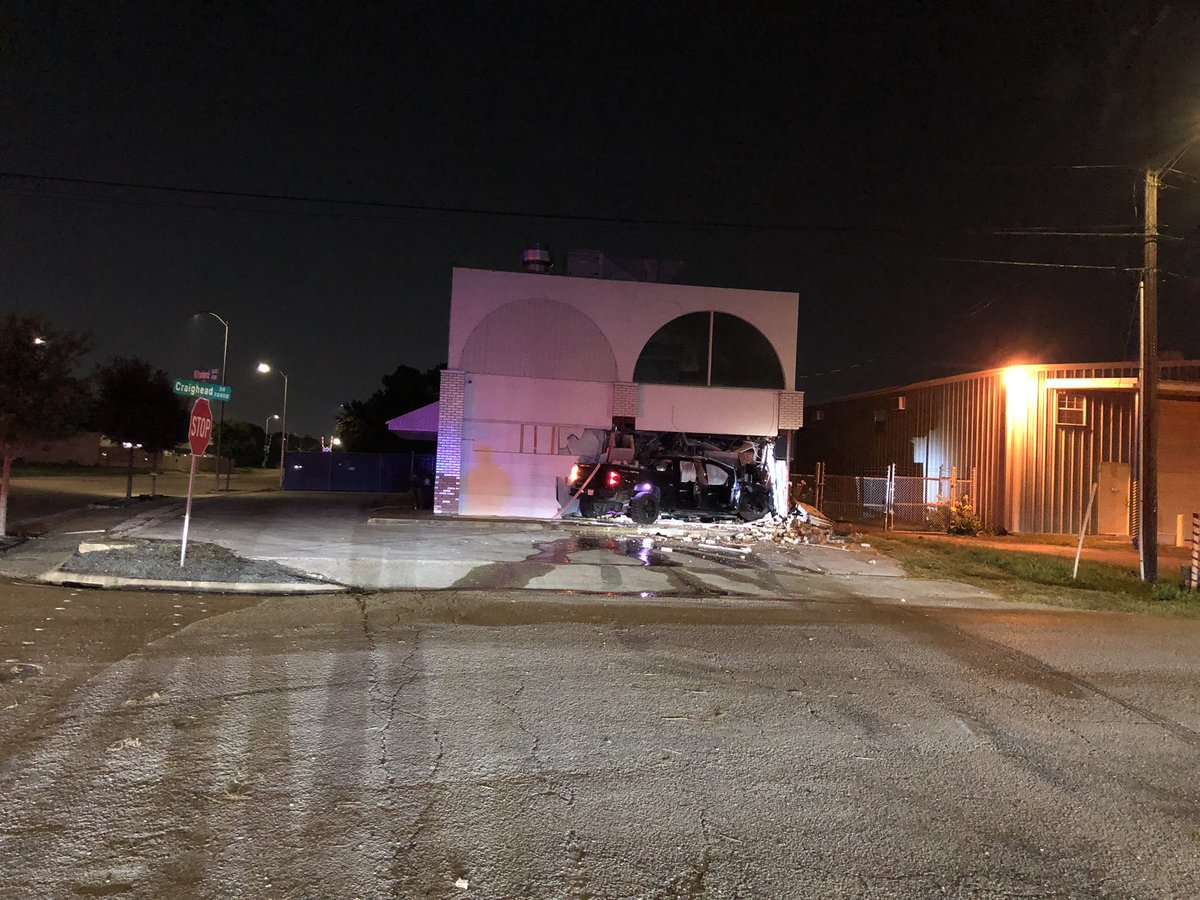 South Gessner and Southwest officers are searching for an evading suspect 4100 Willowbend,  Male was observed firing a gun in a night club parking lot and then fled from officers. After going over a railroad track the driver lost control, struck a building and fled on foot. 202