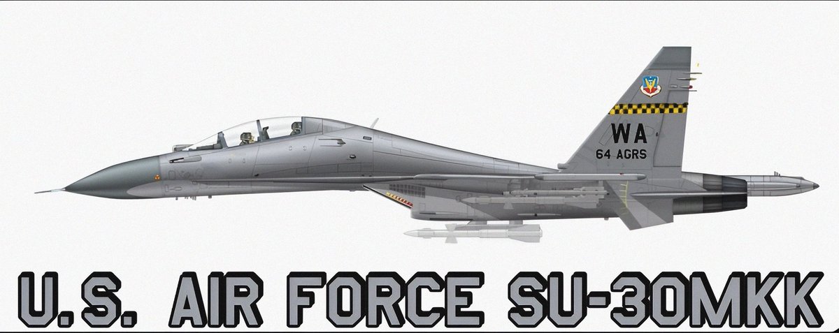 RyukyuanRipper's tweet image. New (and early) #AggressorSqadronSaturday #Adversary An Su-30MKK in USAF in Aggressor Squadron markings of the 64th. Obviously fictional. The MKK variant is a Chinese specific variant. It is known to NATO as Flanker-G