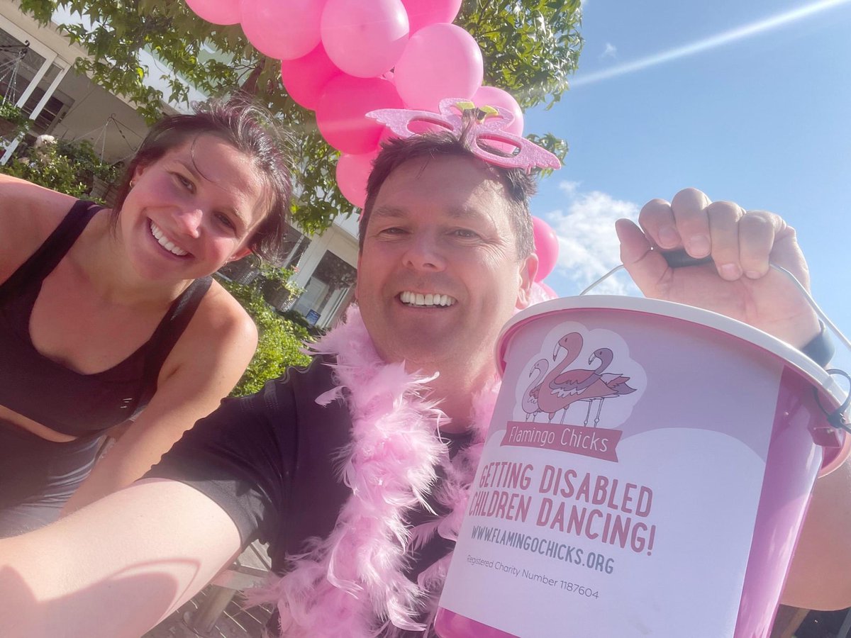 FlamingoChicks's tweet photo. Congratulations Emily and Phil on your #May100 covering 100 miles!🦩👏
Emily rode 73.8 miles in the searing heat and Phil ran a marathon (26.2 miles).
A huge thank you to all the kind shoppers at The Valley - Evesham, £400 added our Crowdfunder!
https://t.co/CBuvrwbAj9 https://t.co/G0JxpQtmgk