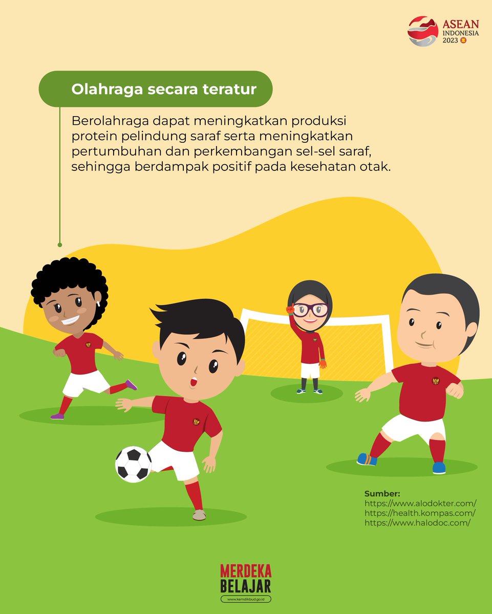 Kemdikdasmen's tweet photo. "Eh, tadi kutaruh mana, ya, barangnya?" 

Sering, enggak, sih, #SahabatDikbud lupa sesuatu? Kalau iya, coba, deh, lakukan senam otak secara rutin, istirahat, dan makan dengan nutrisi yang cukup untuk meningkatkan daya ingat.

Kamu punya kiat lainnya? Yuk, bagikan di kolom komentar!

#MerdekaBelajar #AsahAsuhDikbud