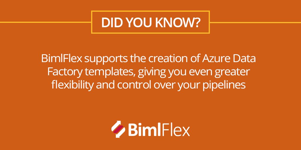 Did you know #BimlFlex supports the creation of #AzureDataFactory templates, providing flexibility and control over your pipelines. #biml