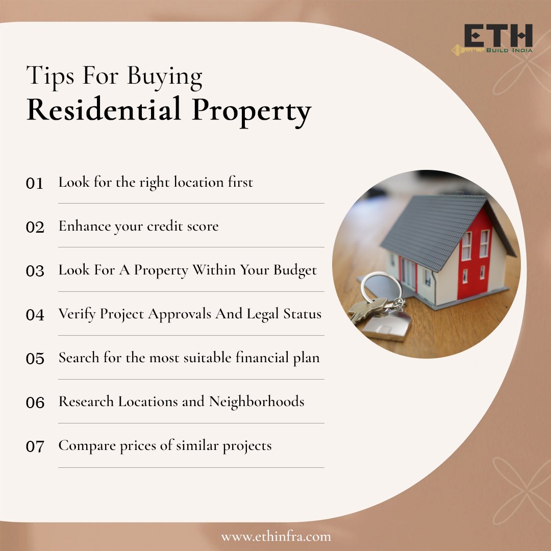 Check the tips💡for buying Residential Property:

Follow for more: @ethinfrapvtltd1 
.
.
.
.
#property #realestate #hometips #propertytips #house #tips #research #apartment #flats #ethinfra