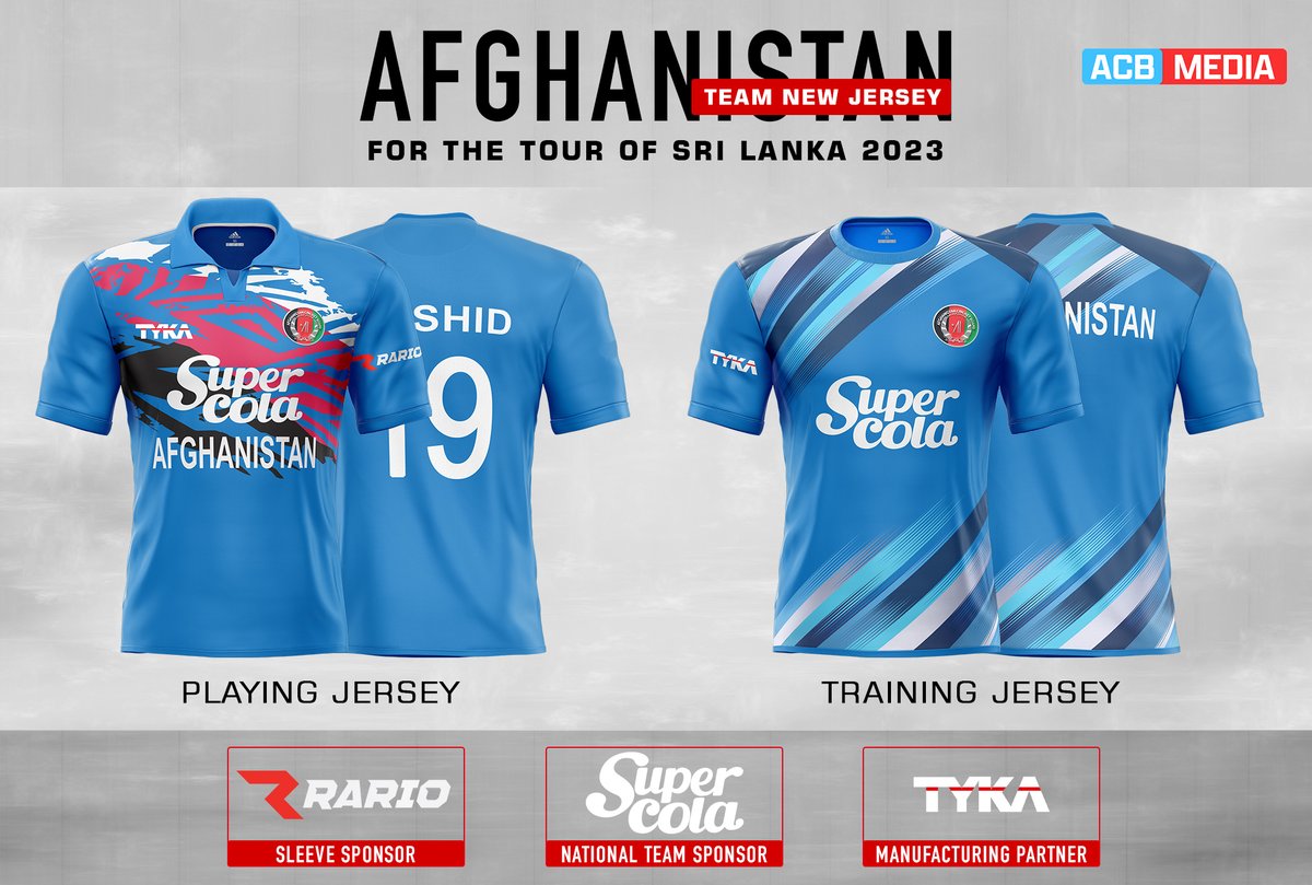 Afghanistan Cricket Board on X: ACB Name New Jersey Sponsors for