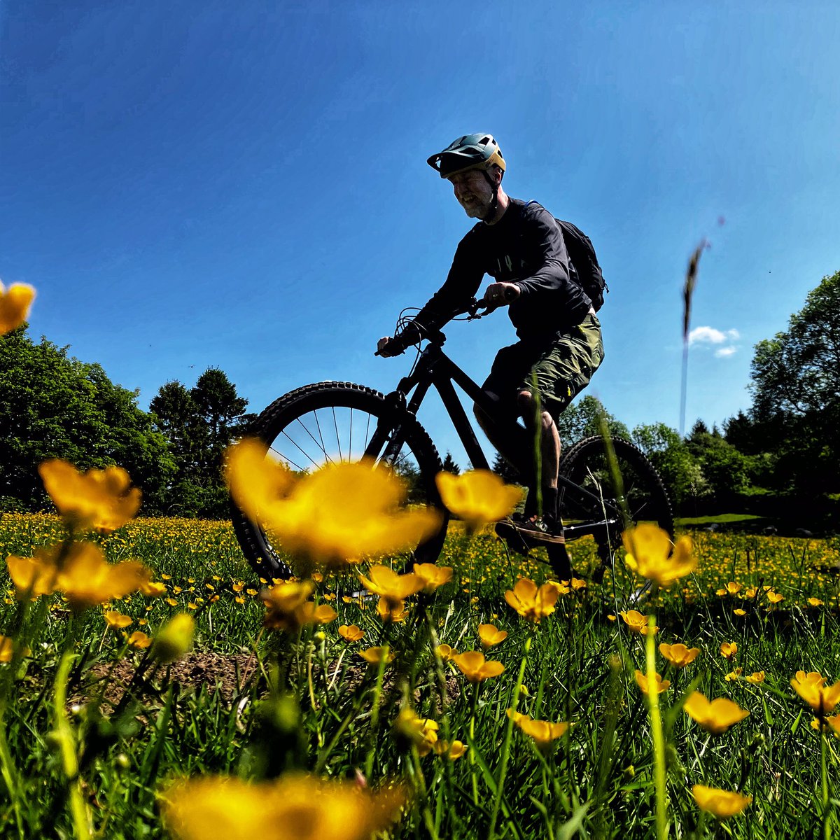 MTBleading's tweet photo. Spring sunshine and actual warmth (it’s taken a long time to get here this year) on day 1 of the #transcambrian with @mtbcymru https://t.co/aUYotdpeJ0