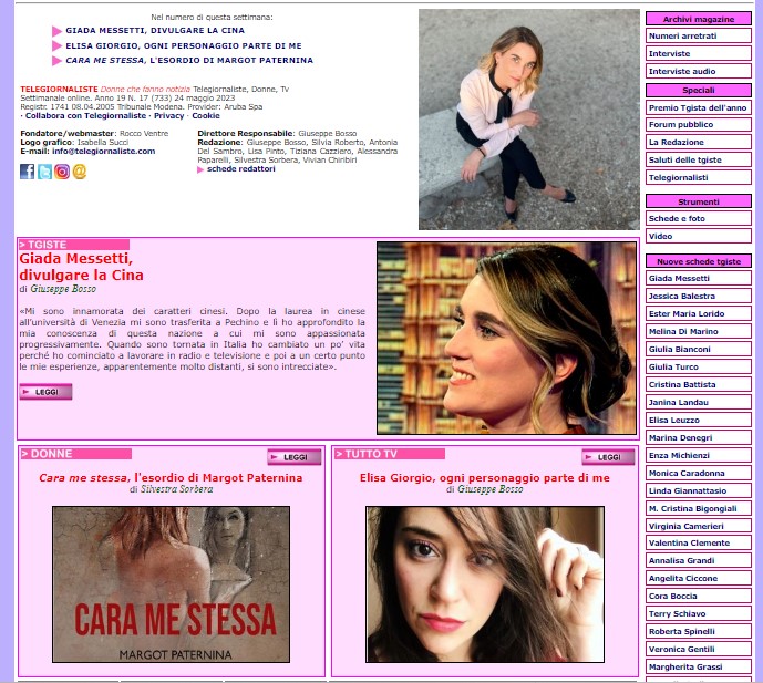 Online il numero 733 di #Telegiornaliste #donnechefannonotizia. In copertina: #GiadaMessetti #ElisaGiorgio #MargotPaternina telegiornaliste.com