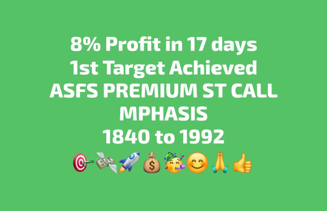 #asfspremium
Our trades delivered 6% & 8% profit respectively.   #techm #mphasis 🥳🥳
#trading #investing #stockmarket #sharemarket #Investments #angelone #zerodha #motilaloswal #sharekhan #broking #targets #stocks #Services
Plz re-tweet for better reach🙏
