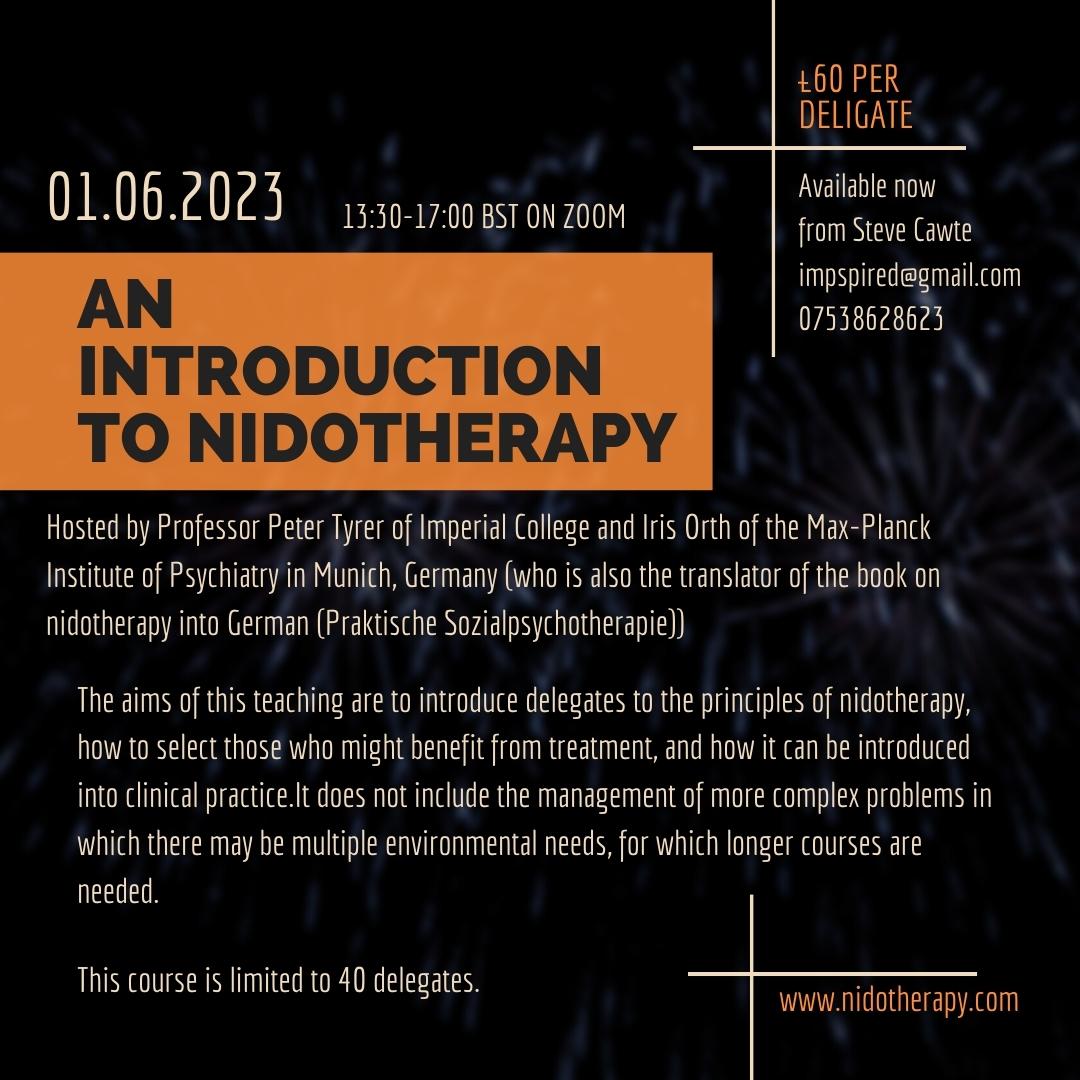 Social prescribers and link workers may be interested in this teaching programme in nidotherapy that should help to improve their skills.