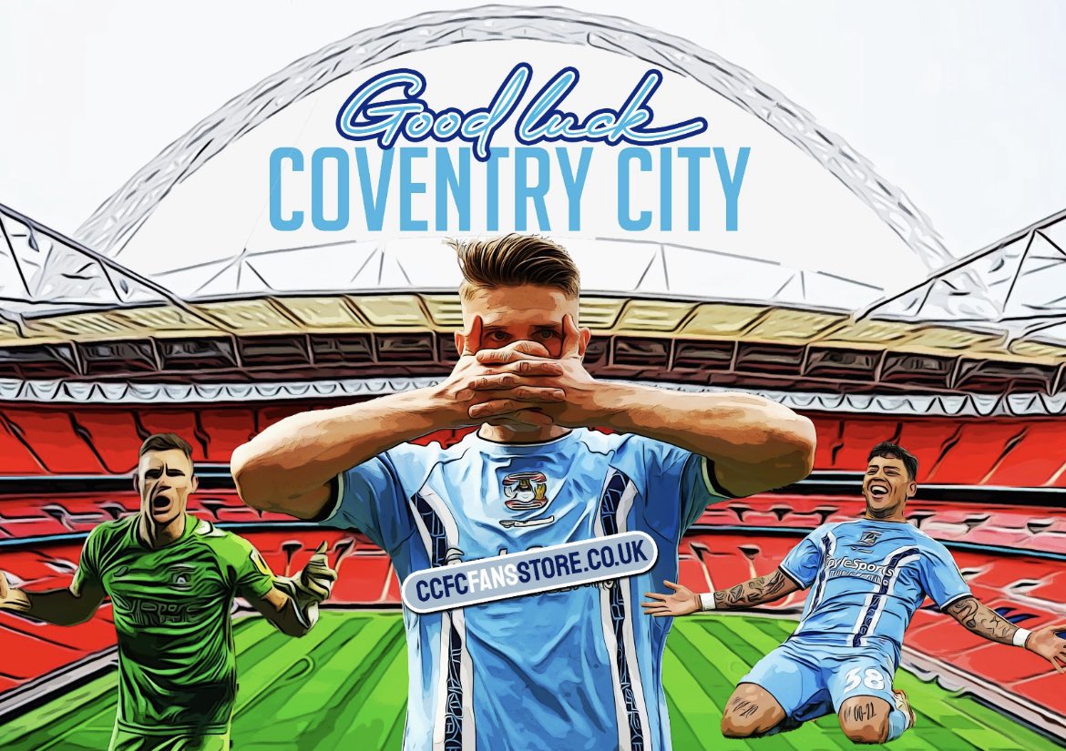 CcfcfansS's tweet image. GOOD LUCK @Coventry_City 
Safe trip for all fans heading down to London. 
Hopefully we come back in a different league !! 
#PUSB