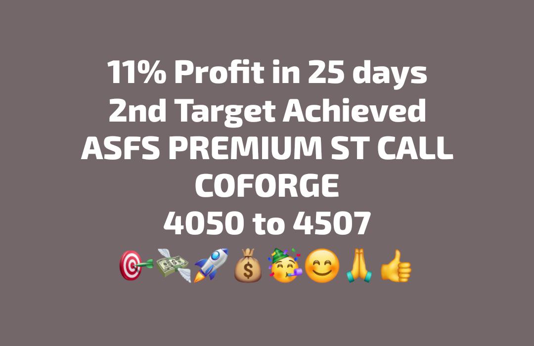 #asfspremium
Our trades delivered 12% & 24% profit respectively. 
#sapphirefoods #coforge 🥳🥳
#trading #investing #stockmarket #sharemarket #Investments #angelone #zerodha #motilaloswal #sharekhan #broking #targets #stocks #Services
Plz re-tweet for better reach🙏