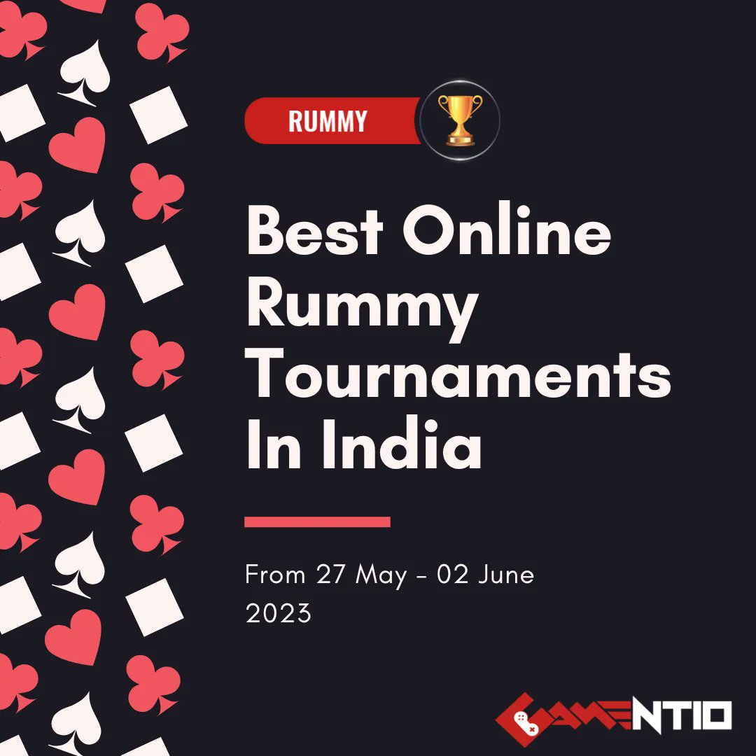 Looking forward to having a great week ahead?  Here are the Best #OnlineRummy Tournaments in India from 27 May - 02 June ‘23. rummy.gamentio.com/blog/-/blogs/1… 

#gamentio #cardgame #Rummy #onlinecasino #onlinegaming