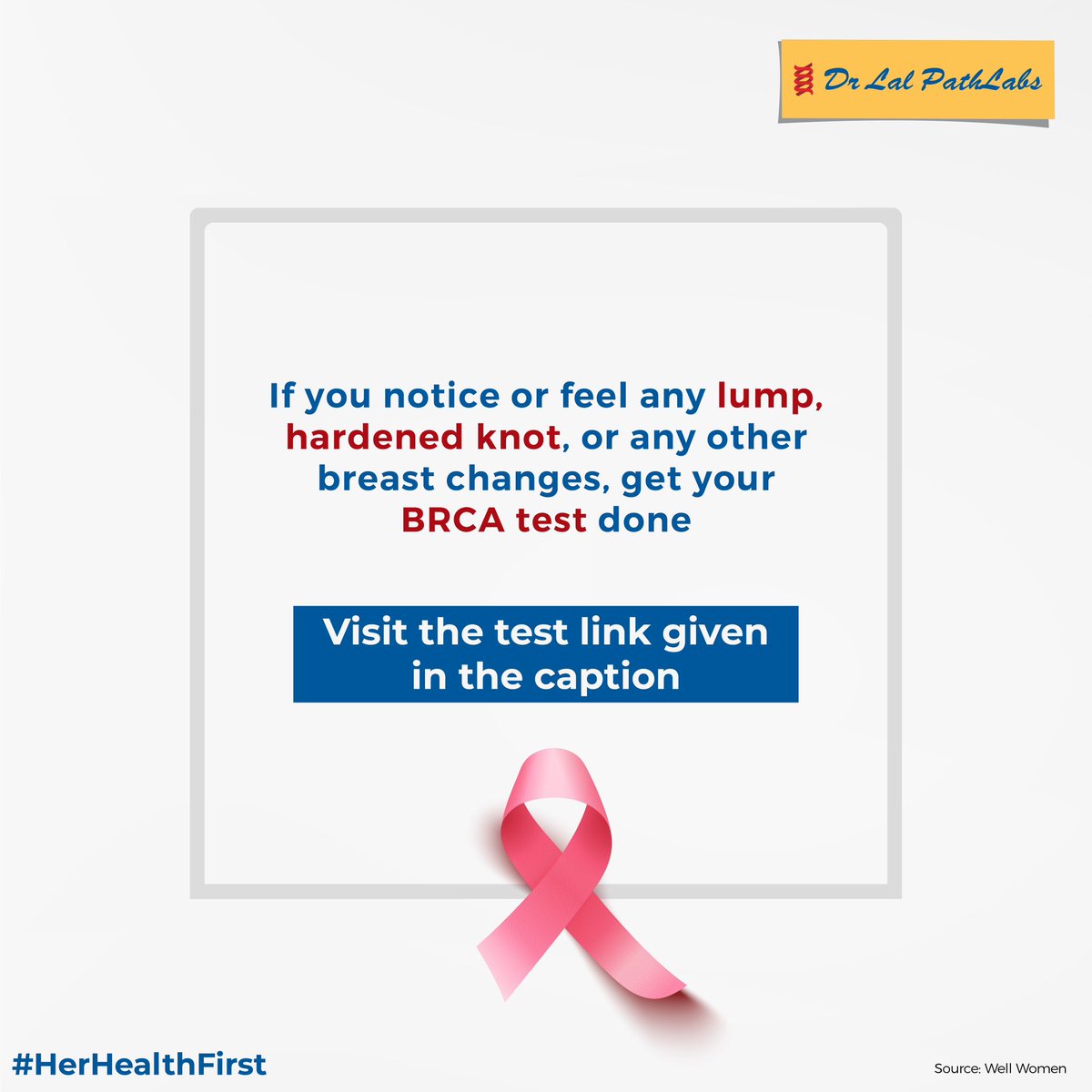 lalpathlabs's tweet photo. Knowing if you have a BRCA gene mutation is crucial for understanding your cancer risk. Put #HerHealthFirst and perform regular self-exams, along with BRCA tests. Increase chances of successful treatment. Book your BRCA test at: https://t.co/EaQ9vCJ6SY #WomensHealth #BreastCancer https://t.co/tbpAgN85DD