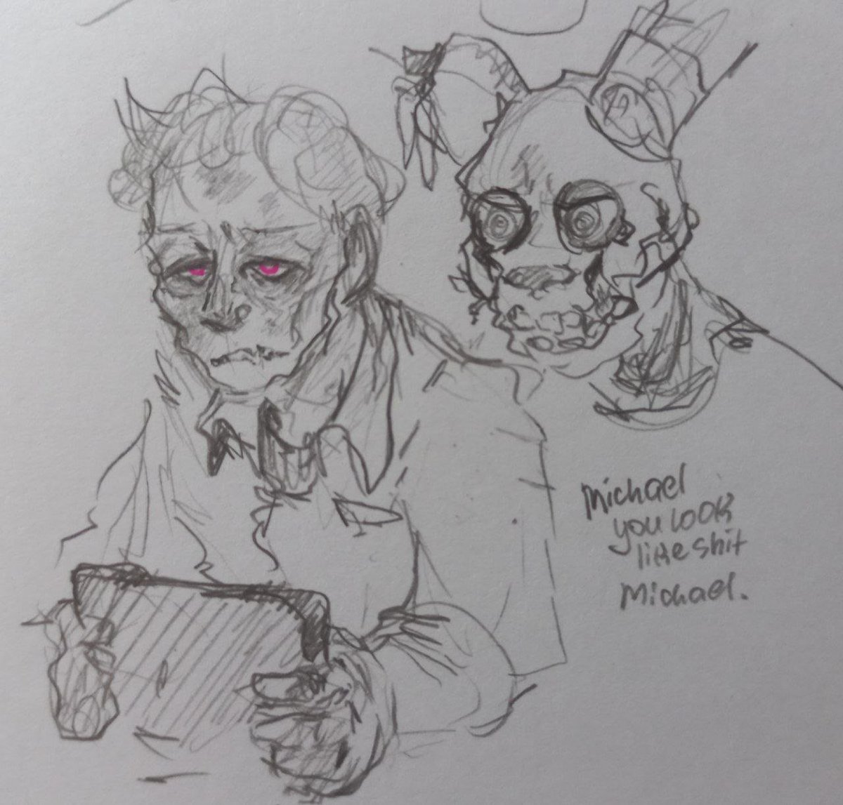 SweetSadCupcake's tweet photo. Happy reunion with your padre, Mike 
#FNAF  #WilliamAfton #MichaelAfton https://t.co/jxVC5GDtId