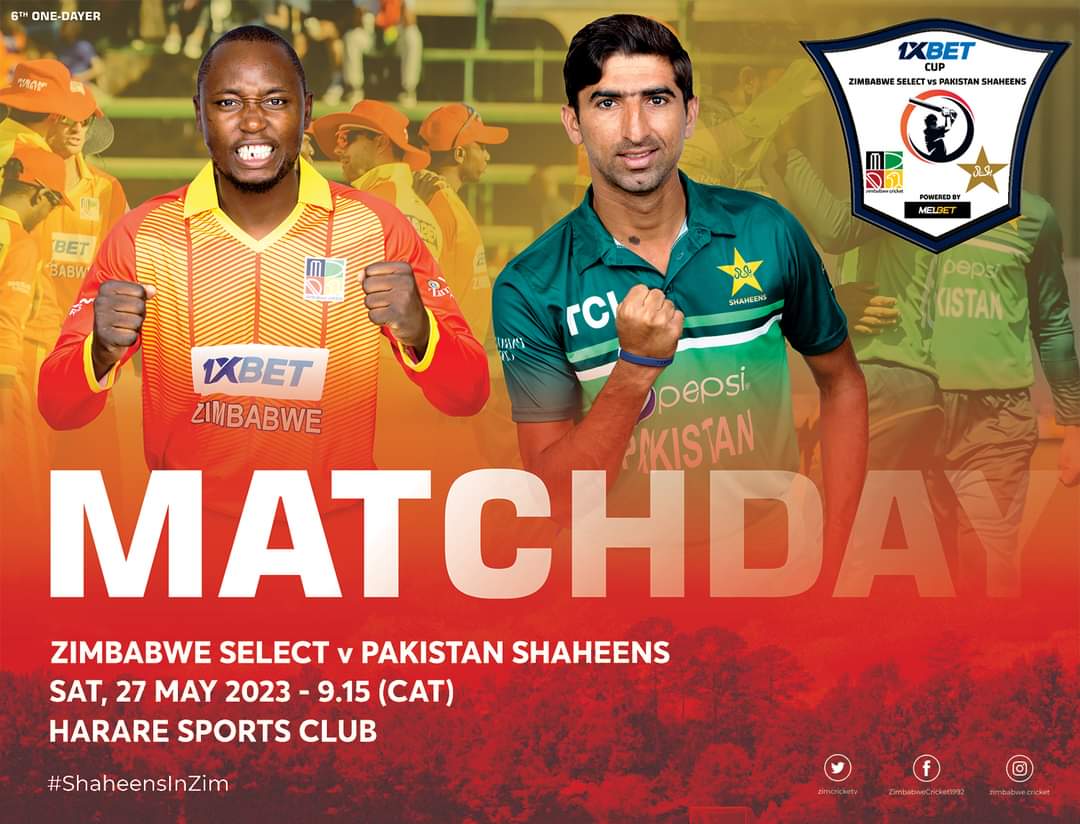 HMetro_'s tweet photo. Hello, it's #MatchDay at Harare Sports Club.

#6thOneDayer| Zim Select 🇿🇼 lead series 3-2 against 🇵🇰 Shaheens

To time #FillUpHSC 💪

#ShaheensInZim #hmetro https://t.co/F0dQpjqOLm