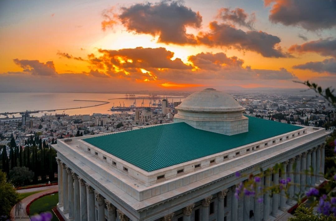 The Seat of the Universal House of Justice an the #skyline of #Haifa #Israel.  #Bahai #BahaiFaith