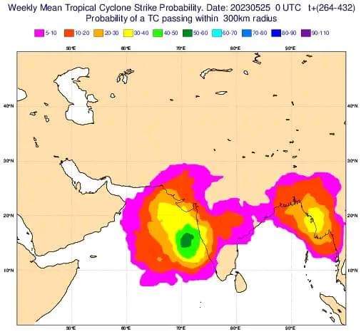 1st tropical Cyclone of the season 2023 is likely to form in Arabian sea in 2nd week of June specially on  8th to 10th June 2023 for  further track follow on
#tropicalcyclone
#arabiansea
#monsoon2023