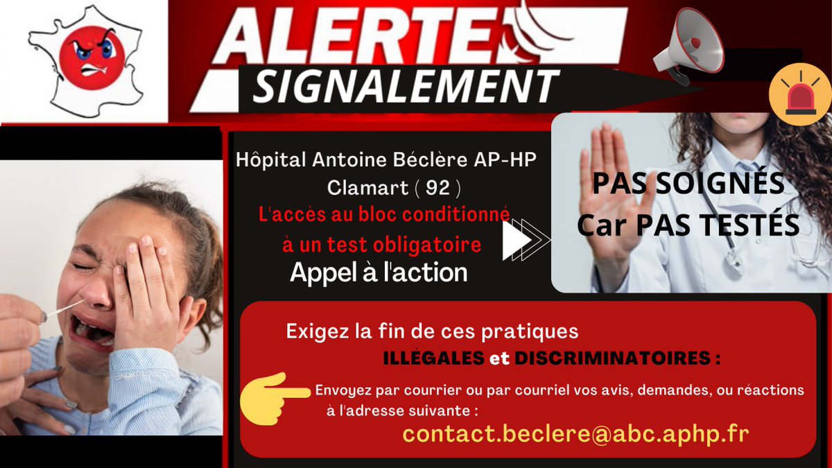 AssociationPEC's tweet photo. 2/ ⤵️ Détails et liens :
- Hôpital d'Evreux (27) :
https://t.co/jFvzZnHFX4
- CHU de Dijon (21) :
https://t.co/Pem0TfFFzh
- Hôpital A. Beclere, Clamart (92) :
https://t.co/0mUEcRKP2A
- Hôpital NOVO, Cergy Pontoise (95) :
https://t.co/Q4068NoTSv
#StopTestHopital #ParentsEnColere https://t.co/VV69rOtY28
