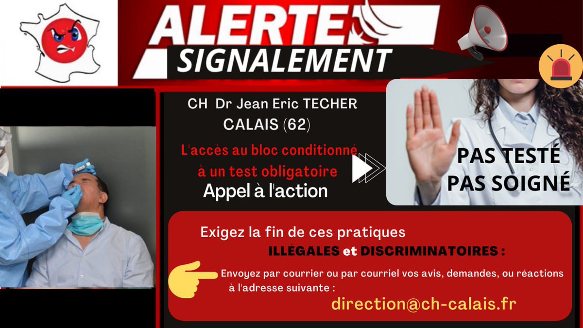 AssociationPEC's tweet photo. 5/ ⤵️ Détails et liens :
- CH Dr JE Techer, Calais (62) :
https://t.co/vkhLi7Le59
- CH de Saintonge, Saintes (17) :
https://t.co/igTb7DgDK2
- CH de la Haute Gironde, Blaye (33) :
https://t.co/4de5JNxBsO
- AP-HP Lariboisiere, Paris (75) :
https://t.co/tIoc1SrDLC
#StopTestHopital https://t.co/Tw3BYJB4xu