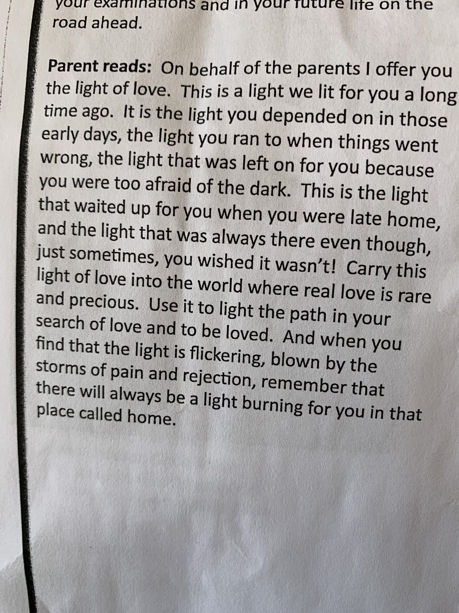 My youngest daughter graduated from school on Friday . It was a beautiful and moving ceremony. The following was read out by a parent and resonated with me as every word is true . Best of luck to the class of ‘23 in Colaiste/Gaelcolaiste  Choilm