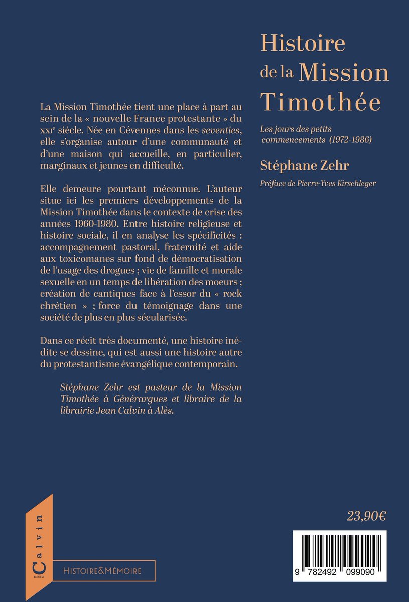 🔴En librairie | Stéphane Zehr, Histoire de la Mission Timothée, Les jours des petits commencements (1972-1986) 

👉🏽Lire la préface de P.-Y. Kirschleger : storage.timothee.fr/public_storage…

<a href="/Libjeancalvin/">Librairie Calvin</a> <a href="/CalvinDiffusion/">CalvinDiffusion</a> <a href="/Librairie7ici/">Librairie7ici</a> <a href="/MaisonDelaBible/">La Maison de la Bible</a> <a href="/bpf/">gunununu</a> <a href="/SocHistProtMtp/">Soc d'Histoire</a>