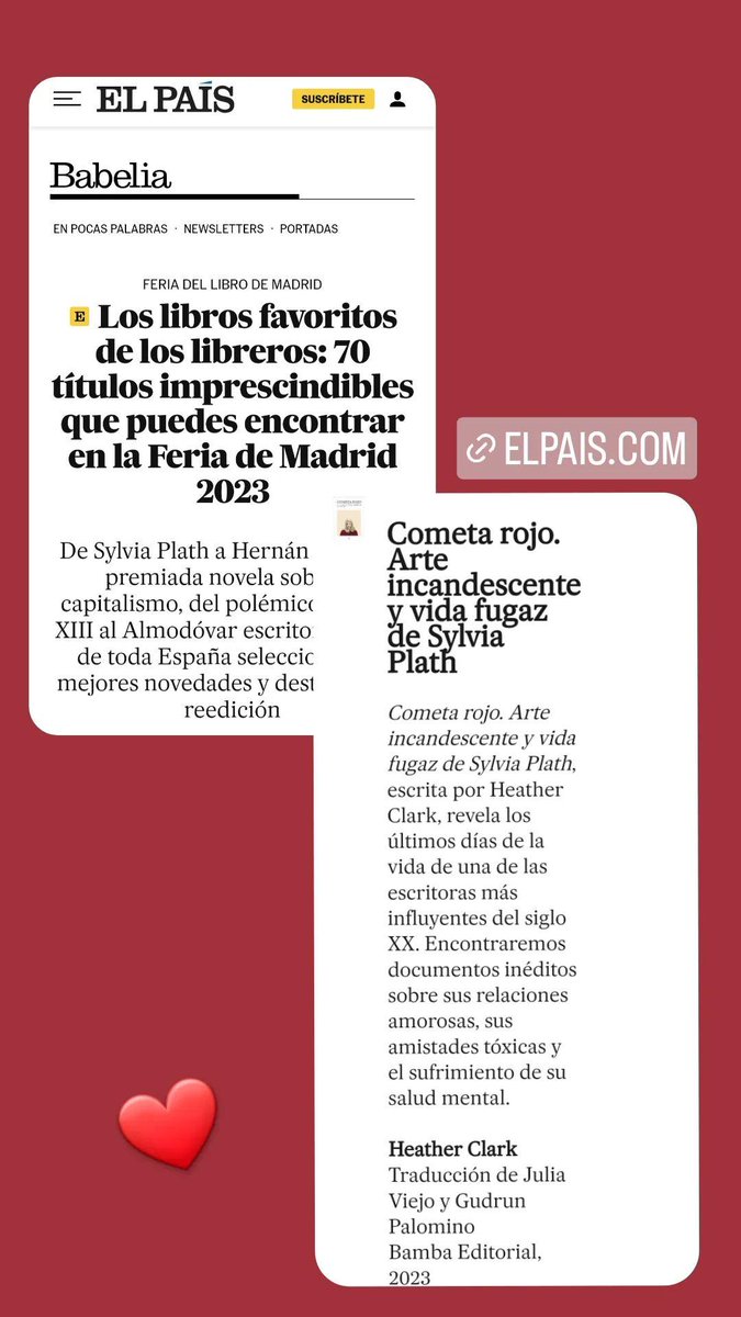 Buenos días por la mañana 🤗❤️ elpais.com/babelia/2023-0…
