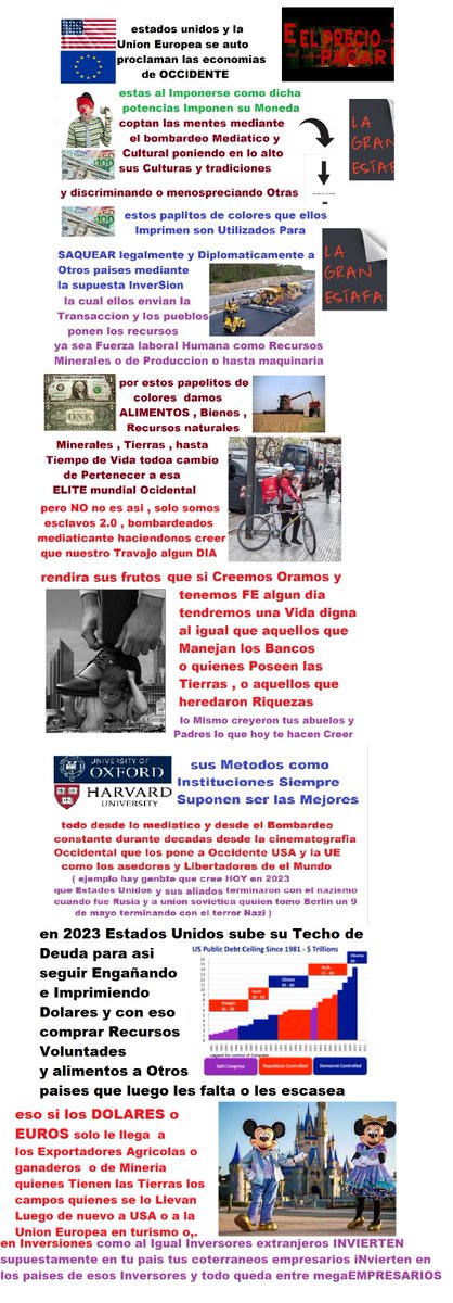 MardelNibiru's tweet photo. #USA sube Otra vez #MAS el #techoDeDeuda .
o sea Imprimira #Dolares en cantidades
y asi buscara Estirar su Decadente Hegemonia #Mundial ,
recortando en #AsistenciaSocial en #EEUU a su Pueblo .
y subiendo el Gasto #Militar
y seguir Esclavizando la #Humanidad
en #elMundo https://t.co/7HncPYBF51