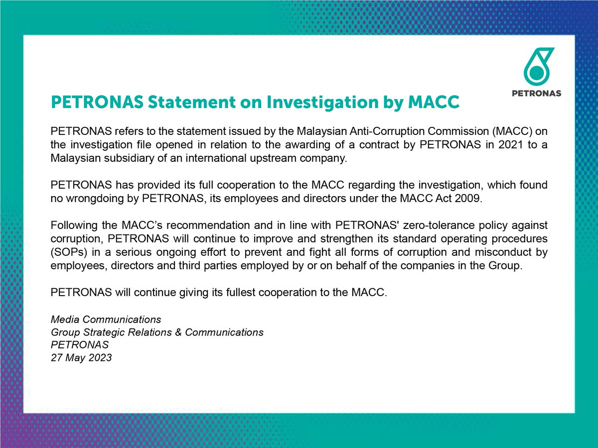 Petronas's tweet photo. Please read on PETRONAS' website: https://t.co/secVnyFCbn

Sila layari laman web PETRONAS: https://t.co/secVnyFCbn https://t.co/l9h1RQolrR