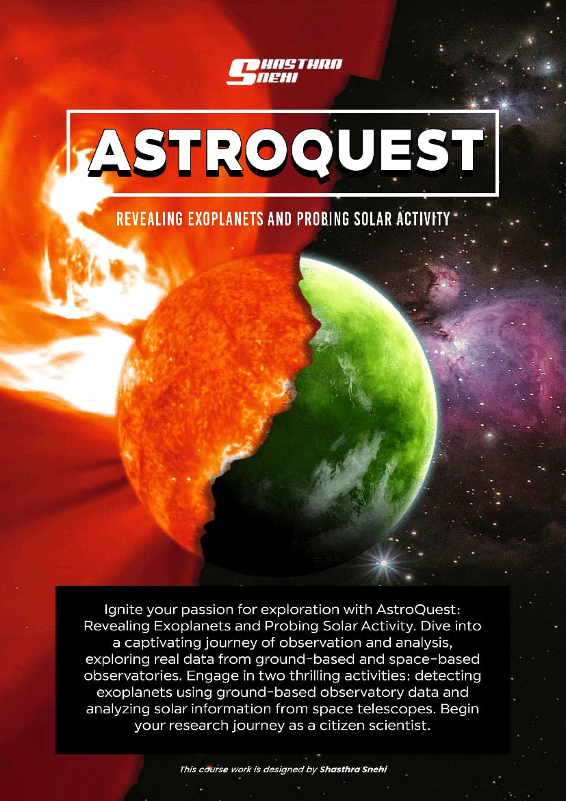 ShasthraSnehi's tweet image. Proudly organizing captivating space science event for All India Summer  Program. Students explored exoplanets, astrophotography, and real telescope data. Fueling curiosity, inspiring young minds!  #ScienceEducation #IndiaSpaceProgram #NASA #ESA #DIY #Helioviewer #Summerschool