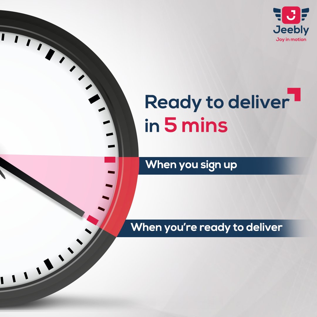 Our efficient Self-Service platform guarantees a seamless setup, allowing you to kickstart your deliveries within just 5 minutes of signing up. Fast-track your business with Jeebly today!

#Jeebly #JustJeeblyIt #QuickDelivery #DoorStepDelivery #InstantPickup #LogisticsManagement
