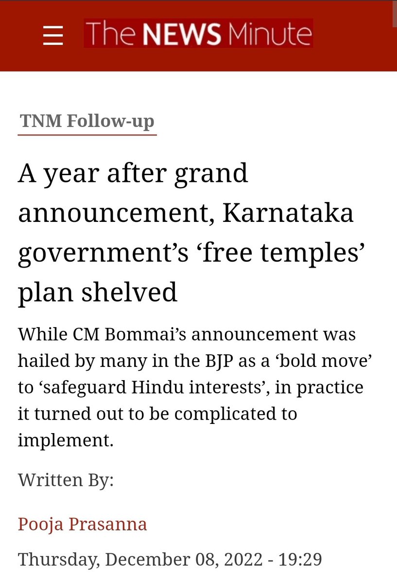Free Hindu Temples by @BJP4India: Aap chronology samajhiye...

Step 1: Announce plan to free Hindu temples from state control (See pic 2)

Step 2: Create media hype about the decision and gather huge public support 

Step 3: Have multiple meetings to show something is happening…