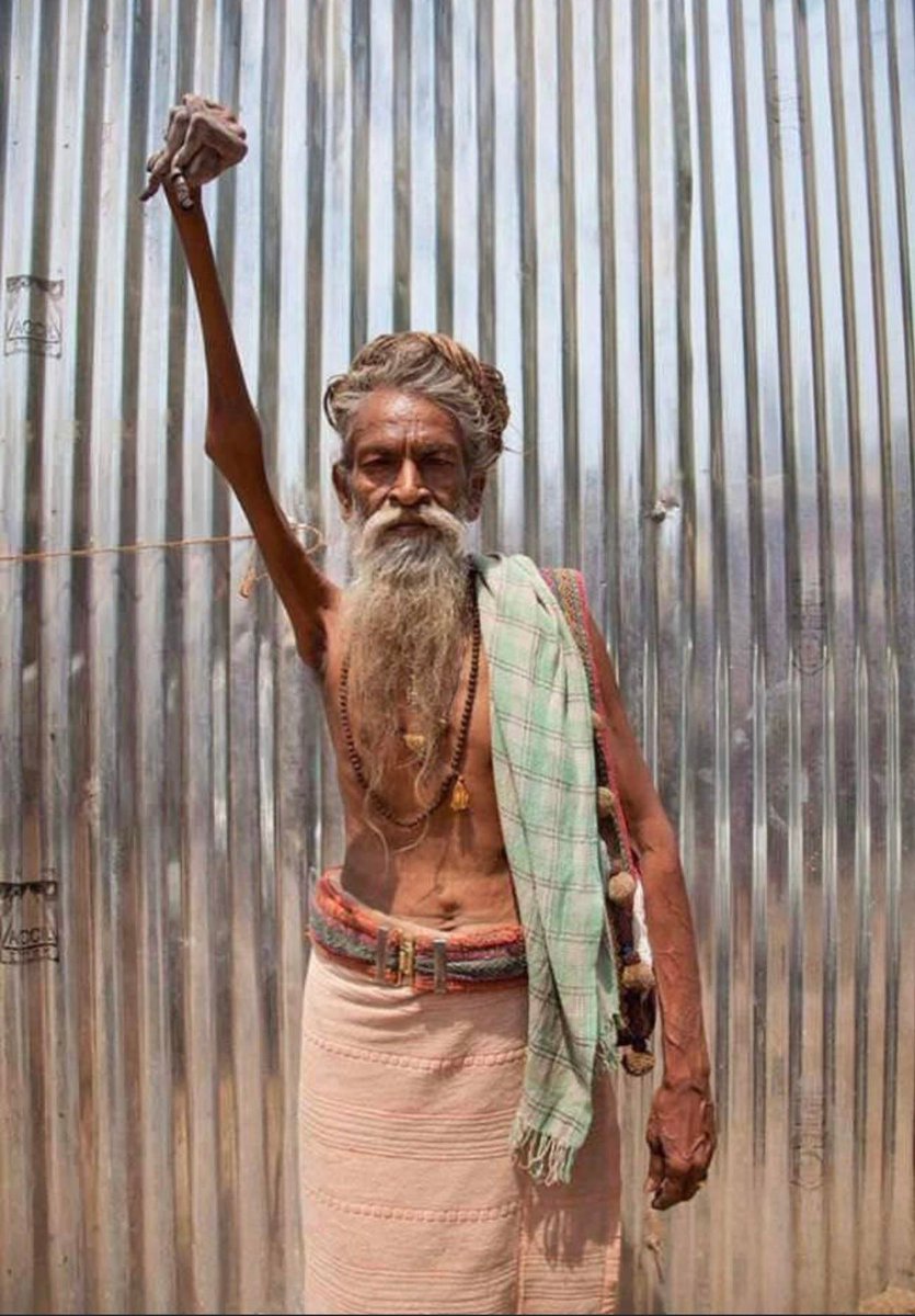 Amar Bharati, a Hindu Sadhu, elevated his right hand in 1973 and has steadfastly kept it raised ever since. This act is regarded by him as a manifestation of his devotion to Lord Shiva and a symbol of his mission to foster global harmony. Amar Bharati is a renowned sadhu who