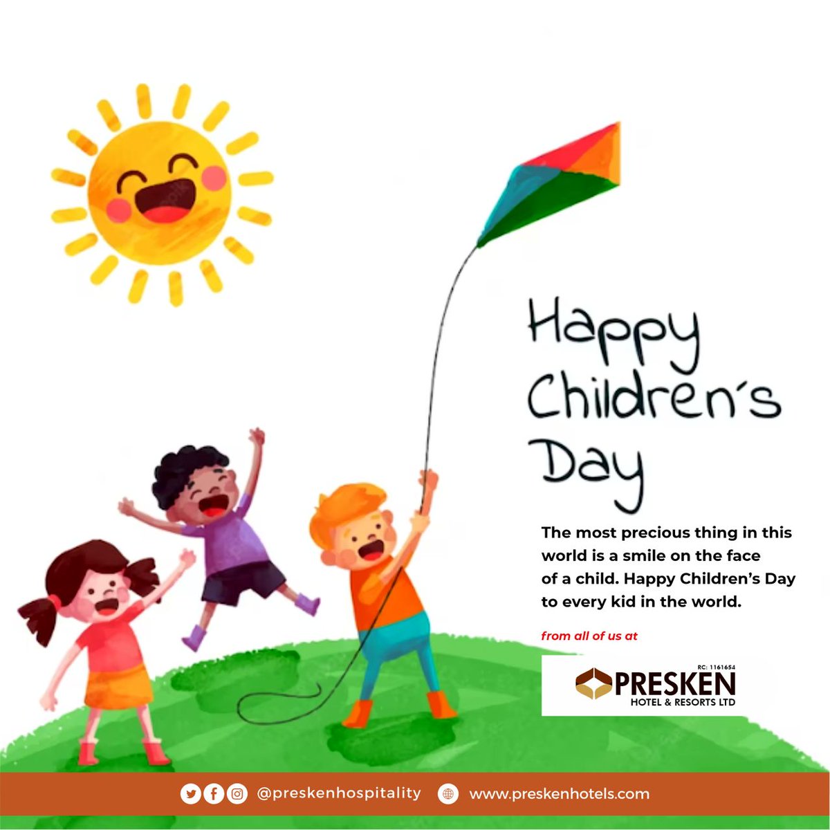 Presken_Hotels's tweet photo. We are all child before we grown into an Adult.

We say happy children's day from Presken Hotel and Resort.

#child #childrenday #presken https://t.co/ohsfTsLWjO