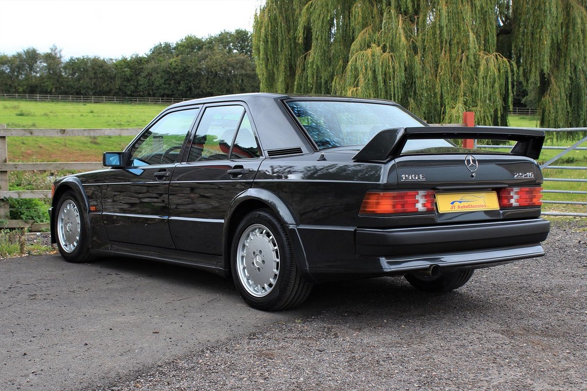 190E 2.5 16V Evolution Power AMG Pack

The 2.5-litre inline-four features a Cosworth-developed cylinder head and was modified from the standard 16-valve version with a shorter stroke, larger bore, and higher rev limit. The optioned AMG Power Pack included more aggressive...