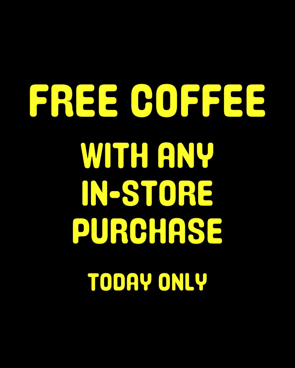BellaUnionVinyl's tweet image. Rise and shine, coffee lovers! ☀️ We've got a sizzling deal brewing today: simply make any in-store purchase and enjoy a steaming cup of our fresh coffee on the house! Swing by and start your day off right! 🙌🏼🌟 #FreeCoffee #InStoreOnly #LimitedTimeOffer