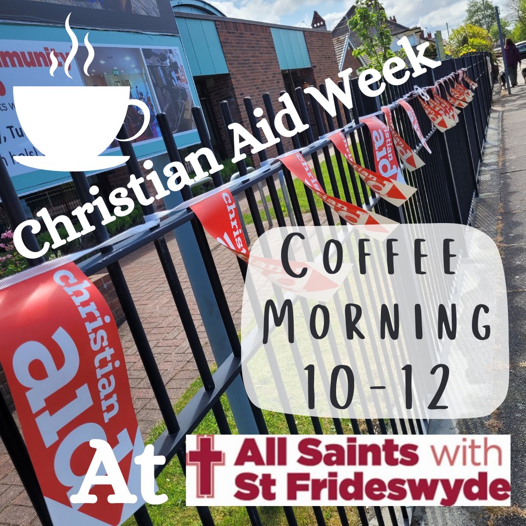 Happy Saturday! 
Today is the day of our coffee morning! There's fair trade produce, a raffle, Christian Aid info and our wonderful Hub will be open. You can also drop off envelopes which may have been posted through your letterbox. 
See you there? 

#coffeemorning #christianaid