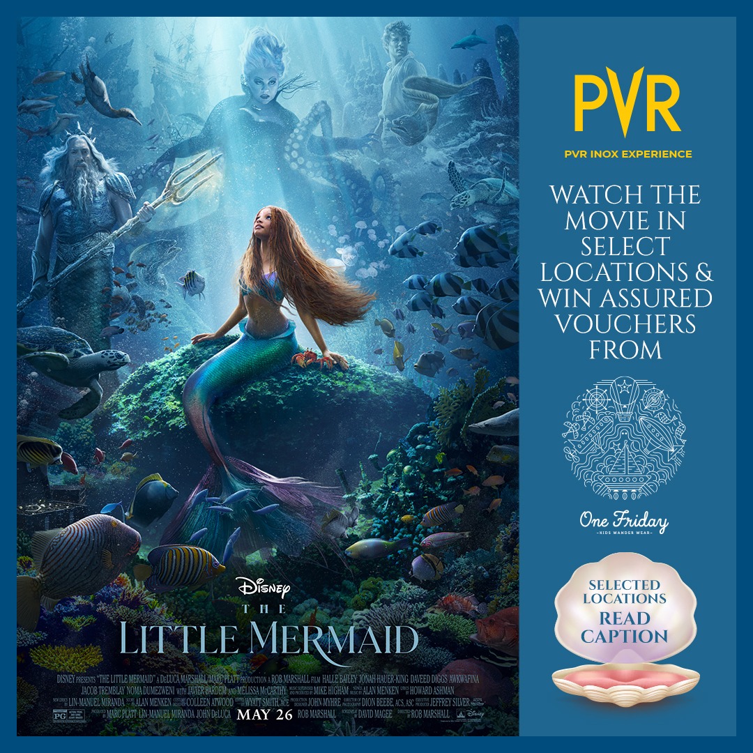 _PVRCinemas's tweet photo. #TheLittleMermaid is making waves on the big screen! Watch the movie at the following selected locations and win assured vouchers from #OneFriday.
Locations:
PVR Gold, Ambience Mall Gurgaon
PVR Icon, Promenade Mall Vasant Kunj
PVR Premiere, Select City Walk Saket
INOX Insignia, Ardee Mall Gurgaon
PVR Director’s Cut, Ambience Mall Vasant Kunj
PVR Superplex, Mall of India Noida
PVR Vegas, Vegas Mall Dwarka
PVR Pacific Mall, Pacific Mall Subhash Nagar
#TheLittleMermaid screening at #PVR!
Book now: https://t.co/aktyEjTQ8O
.
.
.
#HalleBailey #JonahHauerKing #MelissaMcCarthy #JavierBardem #TheLittleMermaidMovie #OneFriday