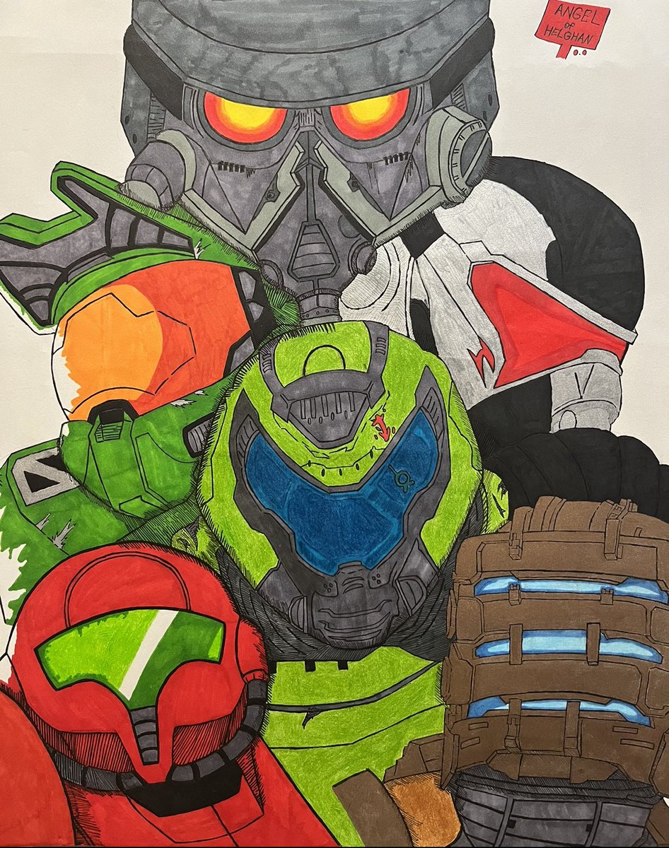 AngelofHelghan7's tweet photo. My lazy butt finally finish this one! 🥳 woohoo! #killzone #halo #crysis #metrotdprime #DeadSpace #Doom #videogamefanart #fanart #PlayStation #Nintendo #Xbox #art #drawing #sketch #Helghast #Masterchief #Samus #Isaacclark #Prophet #Doomslayer #videogames https://t.co/vdVxPT8wbg