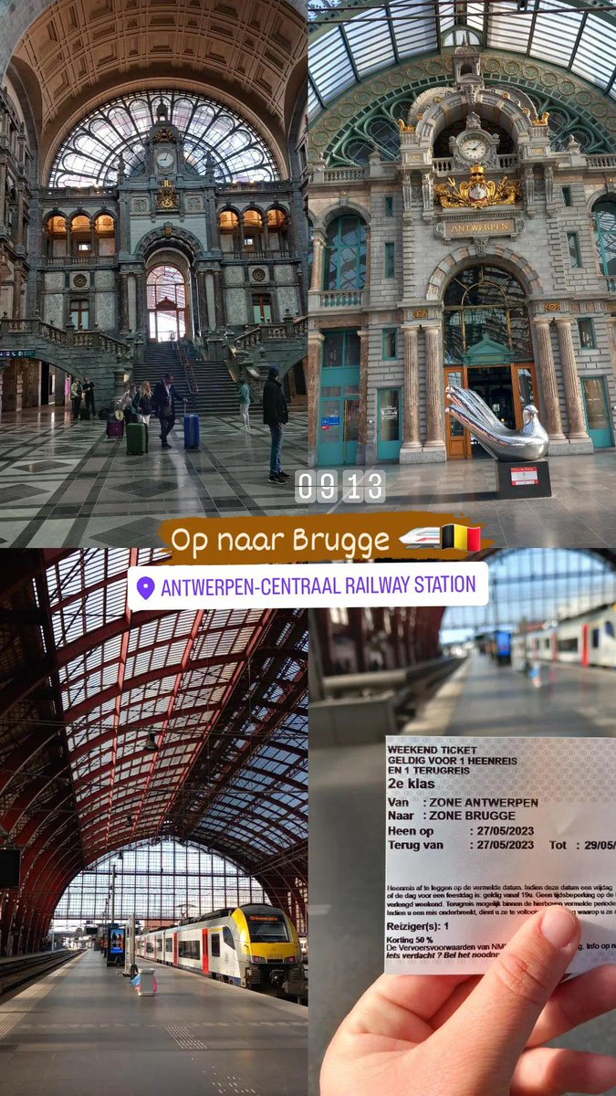 Weekendje Antwerpen België🇧🇪 is begonnen met een uitstapje naar Brugge 🚄 #België #trein #Antwerpen #Brugge