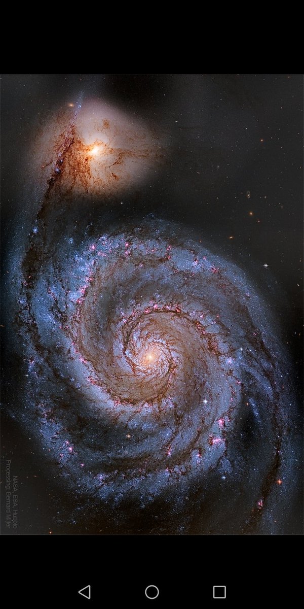 M51 Whirlpool Galaxy in Canes Venatici constellation by Hubble telescope /NASA.