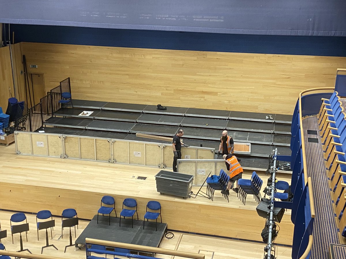 Decking going in expertly setup by <a href="/SSL_Staging/">Staging and Event Services</a> ready for <a href="/AlresfordCChoir/">Alresford Choir</a> arrival for their concert tonight in Harvey Hall. <a href="/StSwithunsLetts/">Commercial Lettings</a>