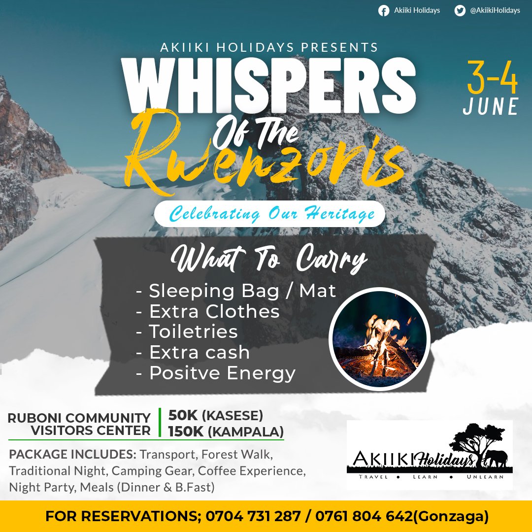 StephenMGonzaga's tweet photo. Kasese at 150k next Saturday courtesy of @AkiikiHolidays. 

#WhispersOfTheRwenzoris https://t.co/sedRODU2xv