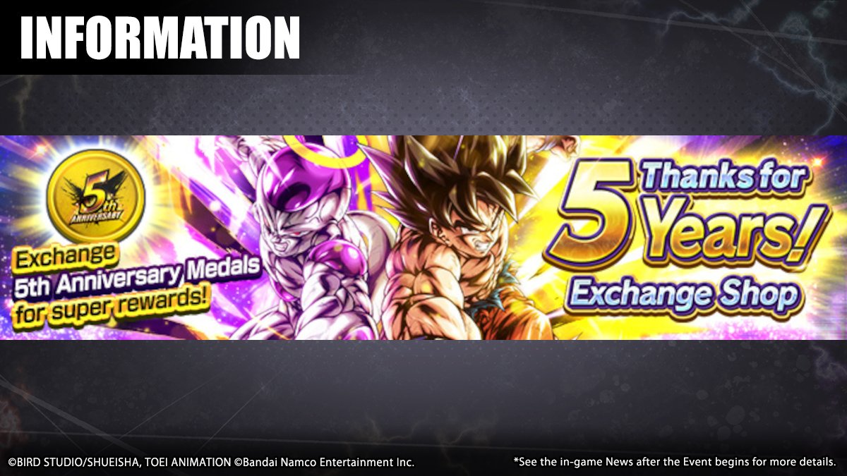 DRAGON BALL LEGENDS on X: [Thanks for 5 Years! Anniversary Special  Missions Are Here!] Collect 5th Anniversary Medals to clear these Missions!  Completing all of them will net you a total of