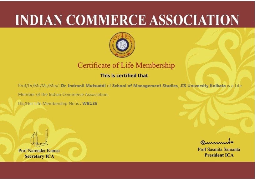 Extremely Glad to receive Life Membership of Indian Commerce Association India 
#icai #icaindia #icaimember