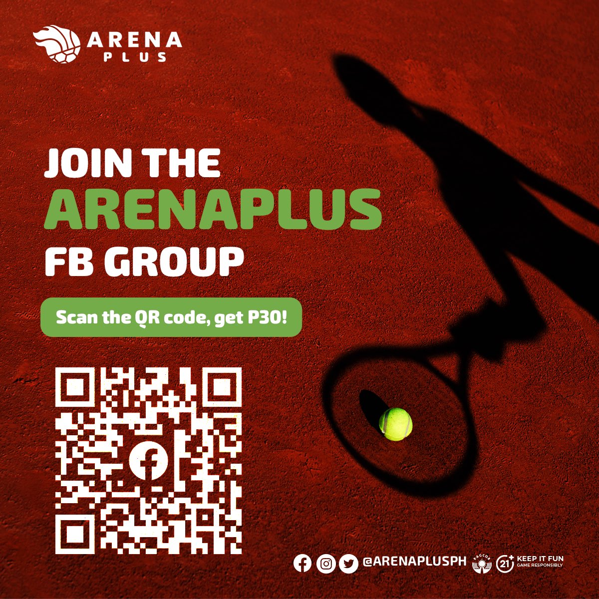 Maging ka-ArenaPlus na! Join our official FB group by scanning the QR code, and get P30 when you do! 😍

Samahan na ang mga astig sa sports in our growing community! 🤳

#ArenaPlusPH #AstigSaSports #sportsbetting #sportsbook #onlinebetting #sports #nba #basketball #football #ufc…