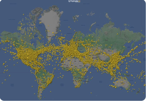 AbaloneOrtega's tweet photo. Más de 22.000 aviones en vuelo al mismo tiempo.
Nunca antes había habido tal volumen de aviones en el aire.
Muchos de ellos Jet privados que vuelan entre ciudades a menos de 100km de distancia.
Por favor, el plástico, en el contenedor amarillo. https://t.co/SXrZIyIYvE